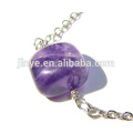 Fashion Boho Natural Stone Amethyst Layering Necklace